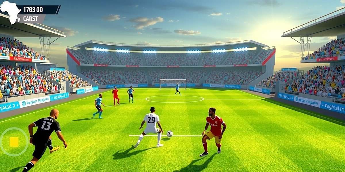 South Indian Football Match South Indian Football game screenshot showing an intense match between two regional teams in a packed stadium