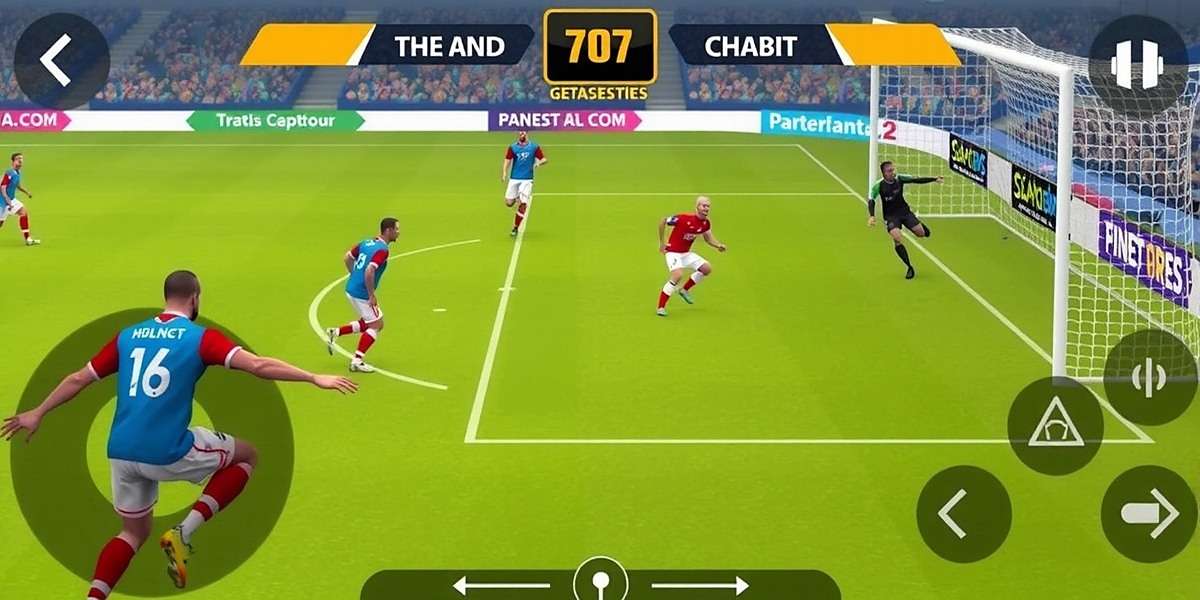 South Indian Football Gameplay Interface South Indian Football gameplay showing the control interface with virtual joystick and action buttons during a match